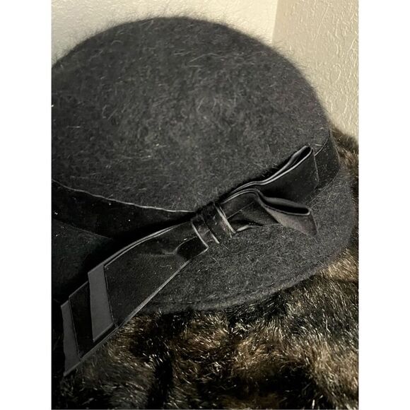 Collection Eighteen  Black Ombre angora  Wool blend  Cloche Hat Osfm - Picture 4 of 5